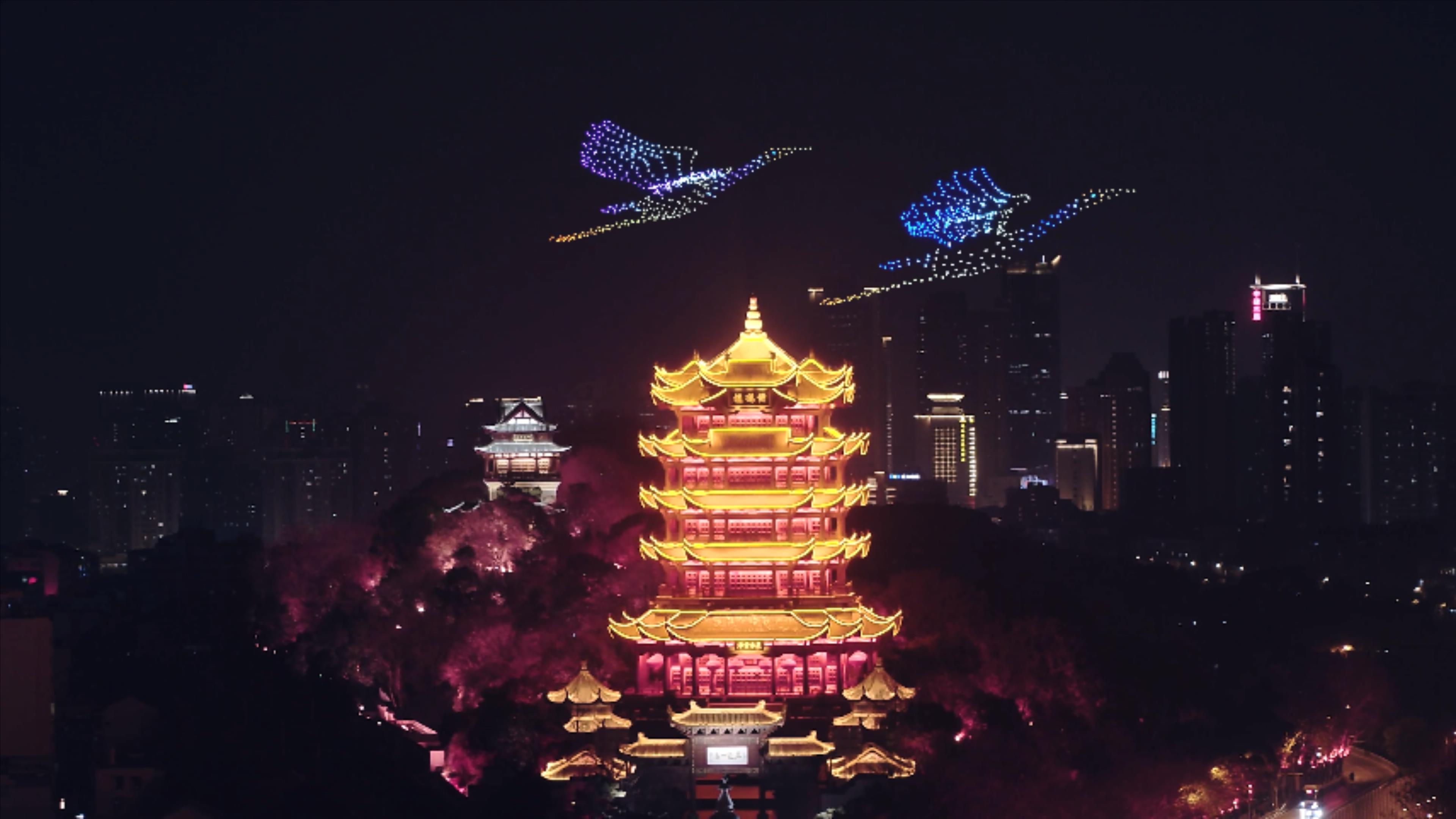 武漢詩詞大會(huì)無人機(jī)燈光秀 Wuhan Poetry Conference drone light show